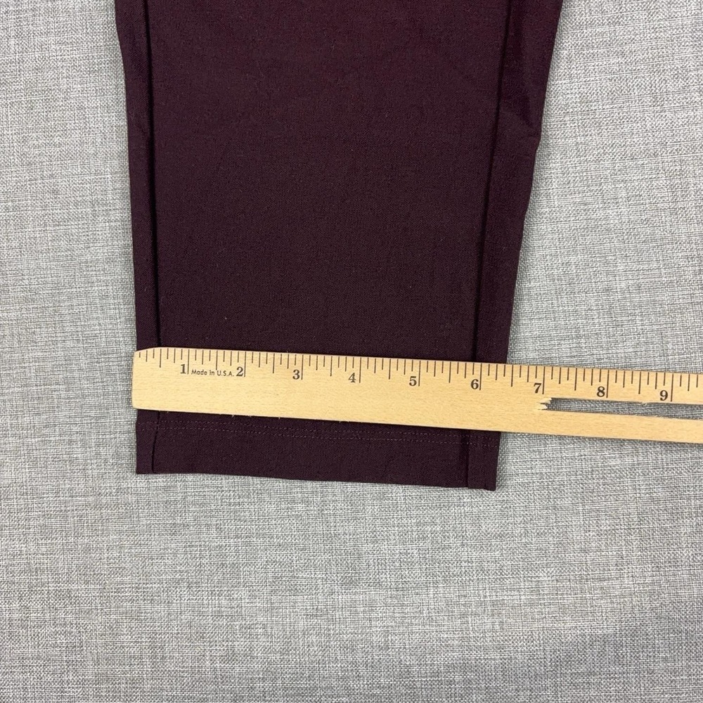 Eileen Fisher Pants Womens Petite Small Burgundy Tapered Stretch Crepe Cropped - Picture 5 of 10